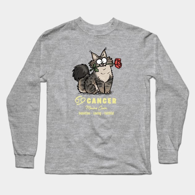 Cancer - Simon's Cat Long Sleeve T-Shirt by devanpm